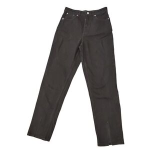 ASOS DESIGN Black‎ High Waist Straight Leg Jeans with Ankle Slits Size 30/32